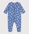 Pyjama b&eacute;b&eacute; en molleton imprim&eacute; c&oelig;urs bleu/blanc