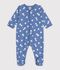 Pyjama b&eacute;b&eacute; en molleton imprim&eacute; c&oelig;urs bleu/blanc