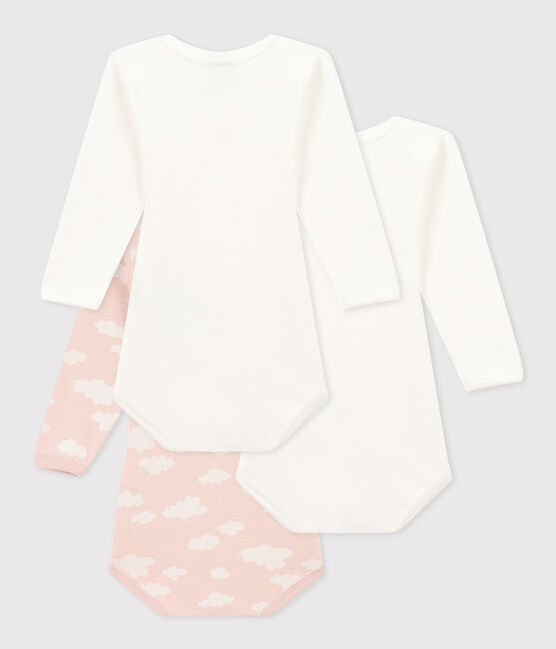 Lot de 3 bodies manches longues nuages bébé en coton variante 1