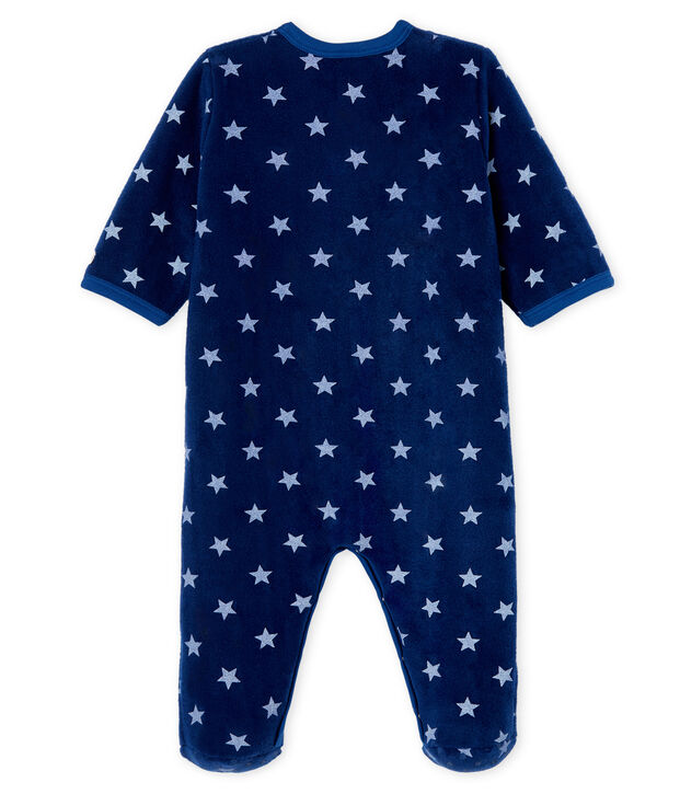 Surpyjama b&eacute;b&eacute; gar&ccedil;on en polaire bleu/blanc