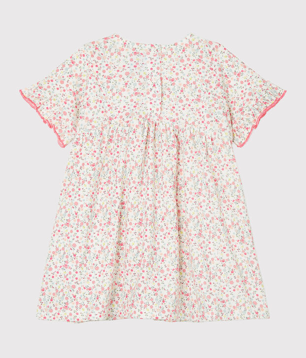 Robe manches courtes b&eacute;b&eacute; fille imprim&eacute;e blanc/multicouleur