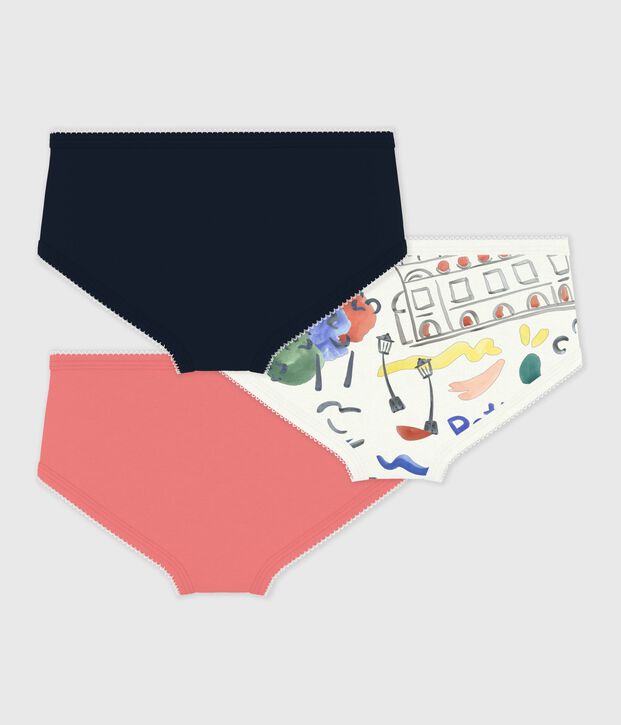Lot de culottes taille haute enfant en coton imprim&eacute; multicouleur