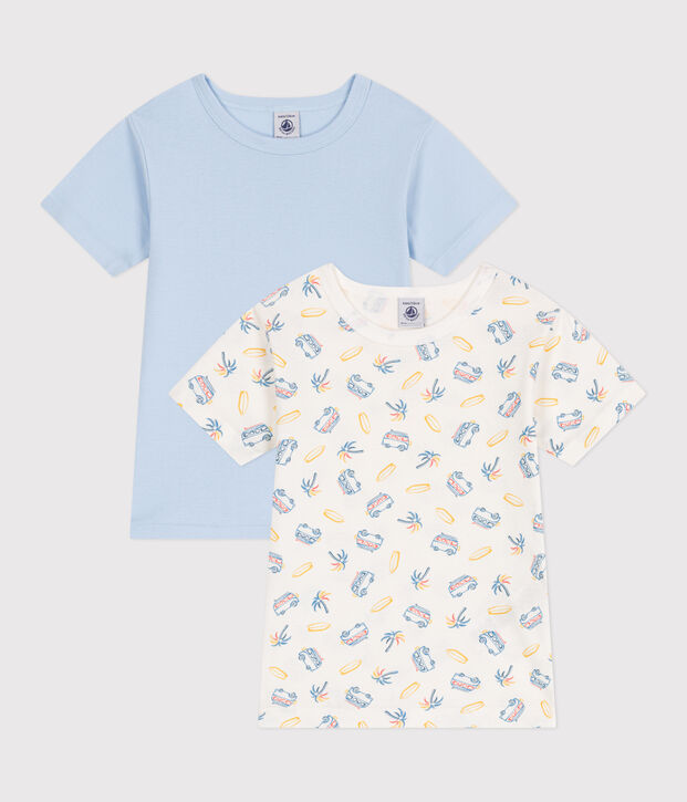 Lot de 2 tee-shirts enfant en coton manches courtes imprim&eacute; vans multicouleur