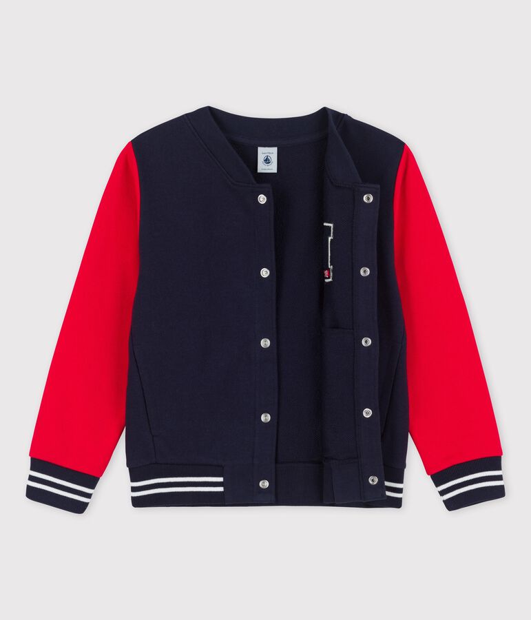 Cardigan teddy en molleton enfant fille gar&ccedil;on rouge PEPS/bleu SMOKING