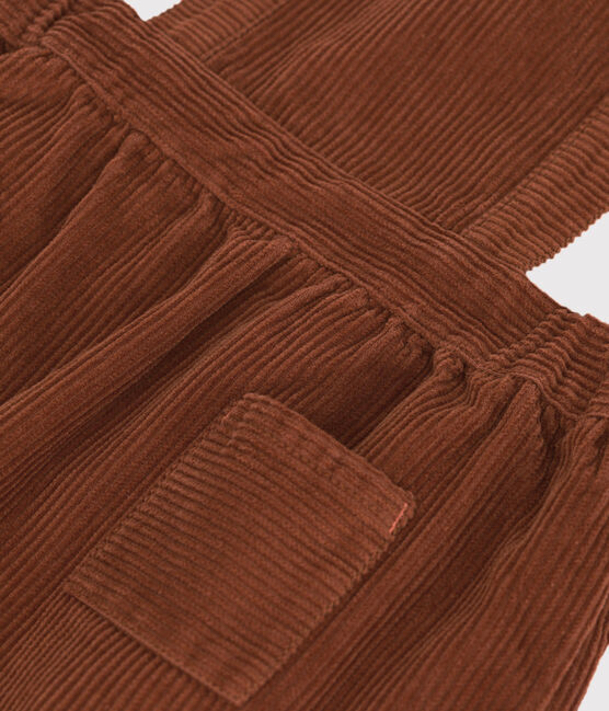Robe sans manche bébé en velours grosses côtes marron CINA