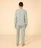 Pyjama c&oelig;ur femme en coton vert/&eacute;cru