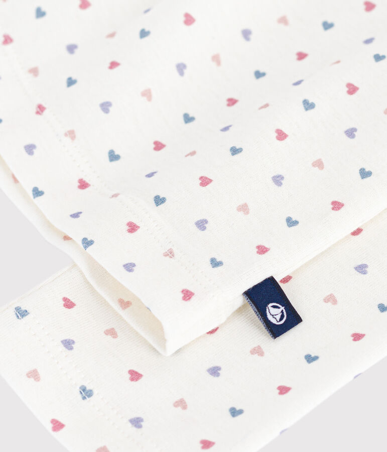 Sous-pull enfant en coton imprim&eacute; blanc MARSHMALLOW/blanc MULTICO