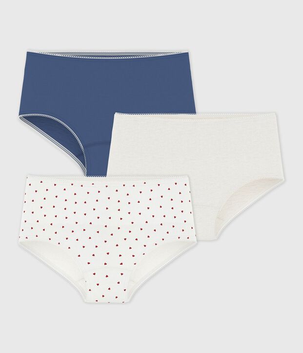 Lot de shorties enfant en coton et &eacute;lasthanne imprim&eacute; c&oelig;urs multicouleur