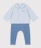 Ensemble b&eacute;b&eacute; en coton brod&eacute; poitrine imprim&eacute; vichy multicouleur