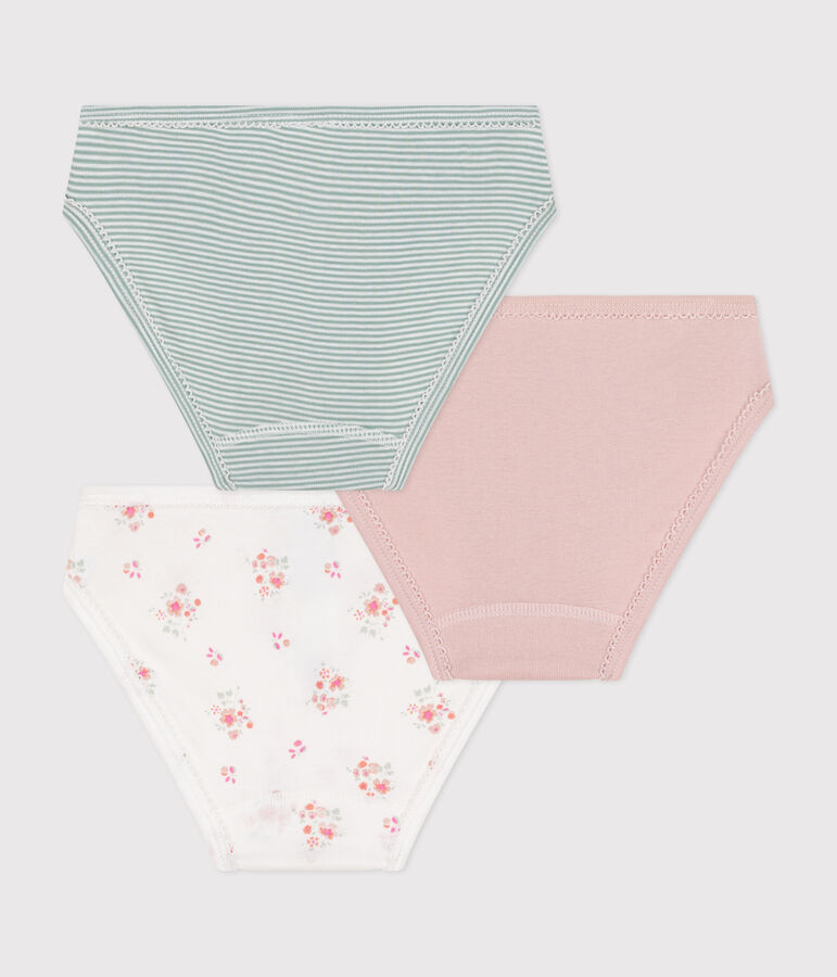 Lot de 3 culottes fleur en coton enfant multicouleur