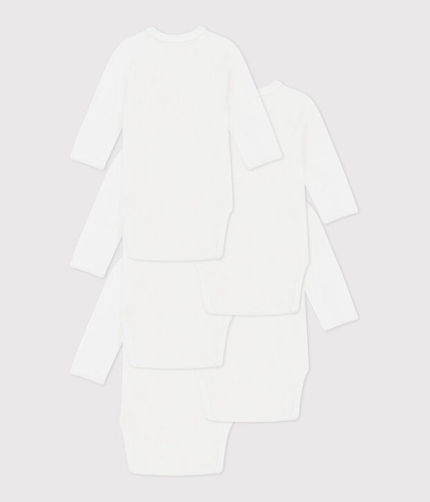 Lot de 5 bodies crois&eacute;s manches longues en coton b&eacute;b&eacute; multicouleur