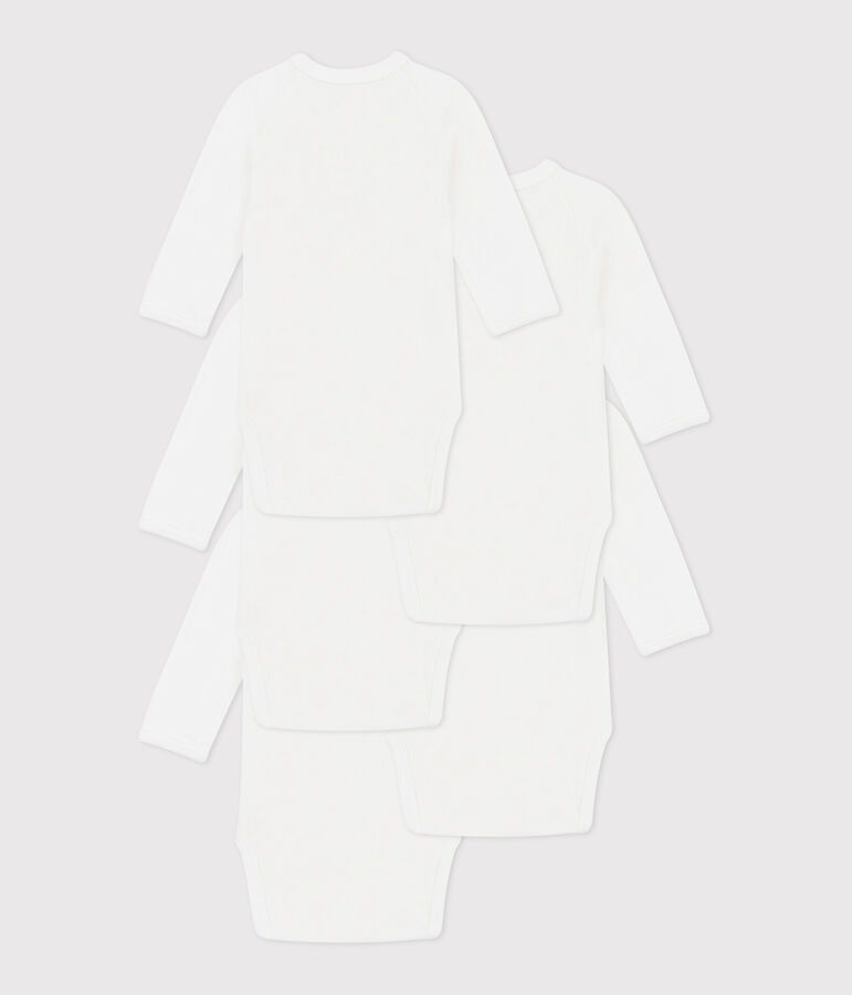 Lot de 5 bodies crois&eacute;s manches longues en coton b&eacute;b&eacute; variante 1