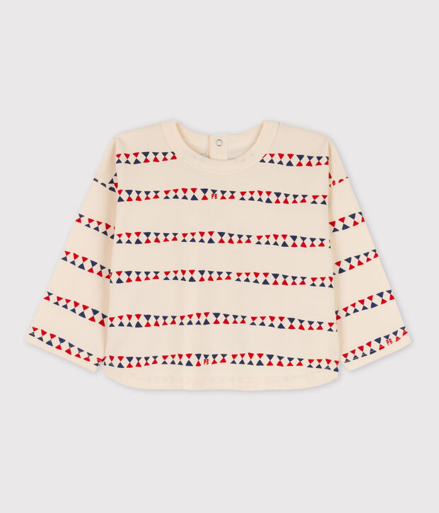 Tee-shirt manches longues b&eacute;b&eacute; imprim&eacute; en coton &eacute;cru/multicouleur