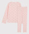 Pyjama imprimé étoiles petite fille en coton rose MINOIS/blanc MARSHMALLOW