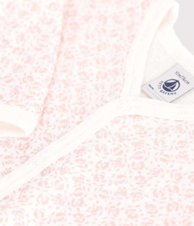 Pyjama b&eacute;b&eacute; en coton sans pieds fleuri MARSHMALLOW/ PANTY