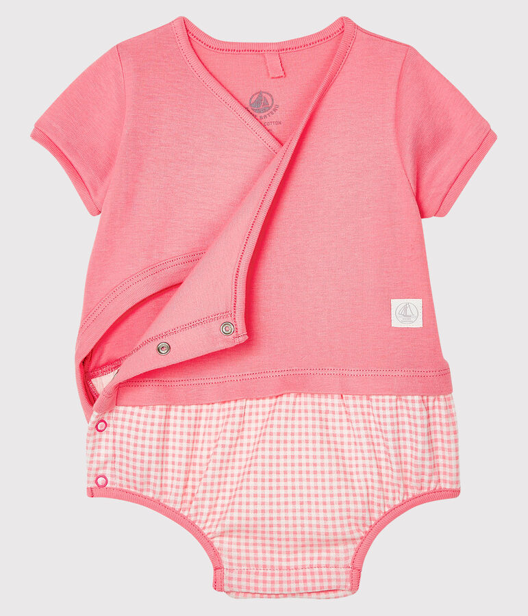 Combicourt faux deux-pi&egrave;ces b&eacute;b&eacute; blanc/rose