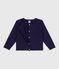 Cardigan enfant en coton uni bleu SOIR