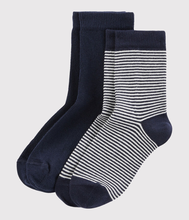 2 paires de chaussettes enfant en coton &agrave; rayures variante 1