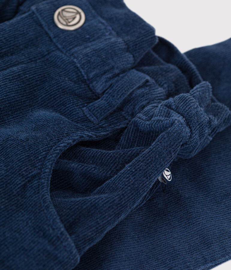 Pantalon en velours enfant fille bleu CREPUSCULE