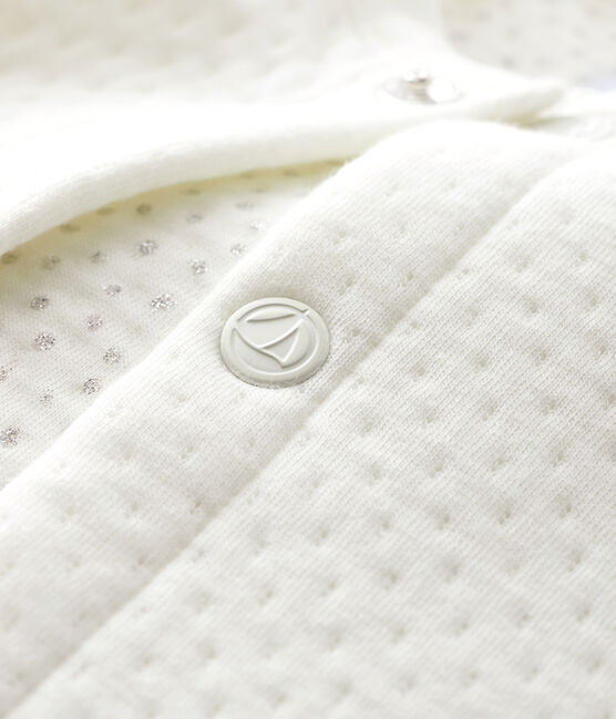 Cardigan bébé fille en tubique blanc MARSHMALLOW
