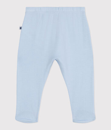 Pantalon à pied naissance en coton uni (Petit Bateau) - Image 1