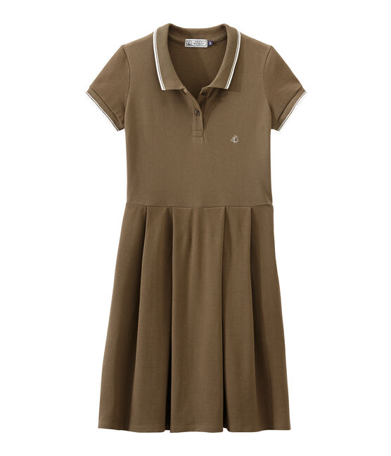 Robe femme inspirée du polo marron SHITAKE
