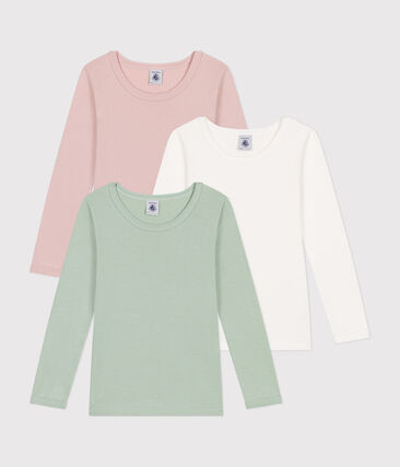 Lot de 3 tee-shirts à manches longues unis en coton enfant