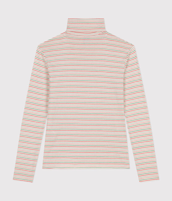 Tee-shirt l'Iconique Col roulé en coton femme blanc AVALANCHE/ MULTICO