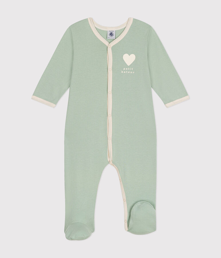 Pyjama b&eacute;b&eacute; en coton vert HERBIER