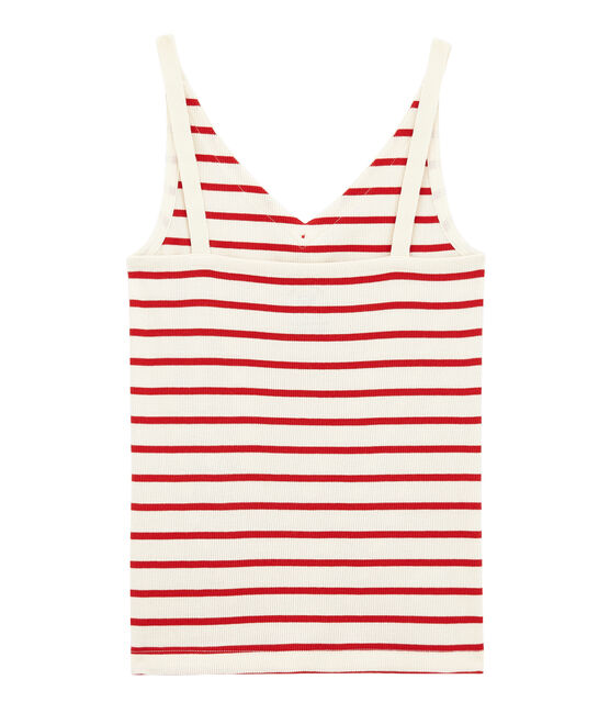 Débardeur 100 ans de la culotte femme beige COQUILLE/rouge TERKUIT