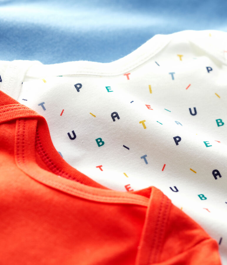 Lot de 3 bodies manches longues b&eacute;b&eacute; en coton biologique multicouleur