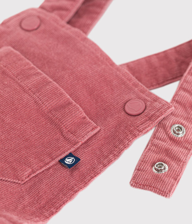 Robe salopette en velours enfant fille rose