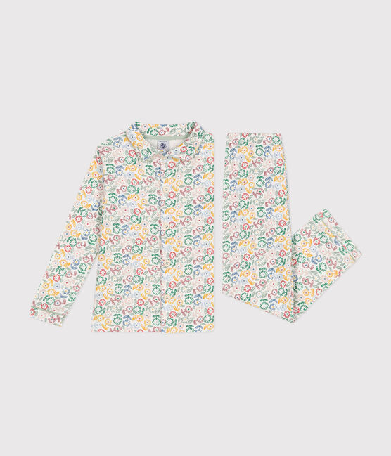 Pyjama en coton imprimé à motif fleurs enfant blanc MARSHMALLOW/blanc MULTICO