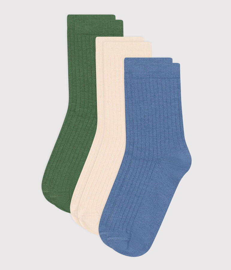 3 paires de chaussettes enfant en coton unies variante 1