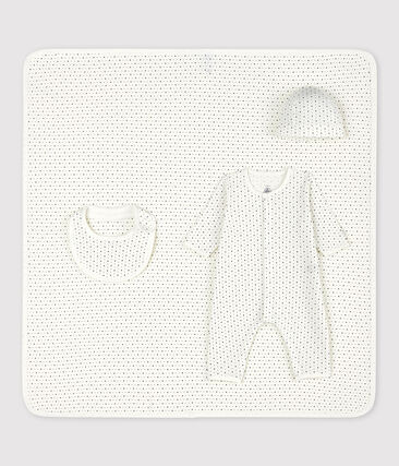 PETIT BATEAU - Coffret cadeau naissance blanc à étoiles bébé en coton biologique