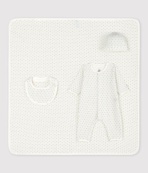 Coffret cadeau naissance blanc &agrave; &eacute;toiles b&eacute;b&eacute; en coton biologique multicouleur