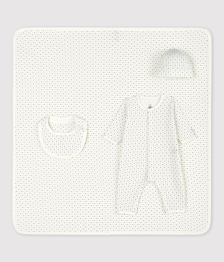 Coffret cadeau naissance blanc &agrave; &eacute;toiles b&eacute;b&eacute; en coton biologique variante 1