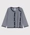 Cardigan rayé milleraies en coton bio bébé bleu SMOKING/blanc MARSHMALLOW