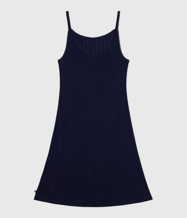 Nuisette femme en coton ajour&eacute; bleu