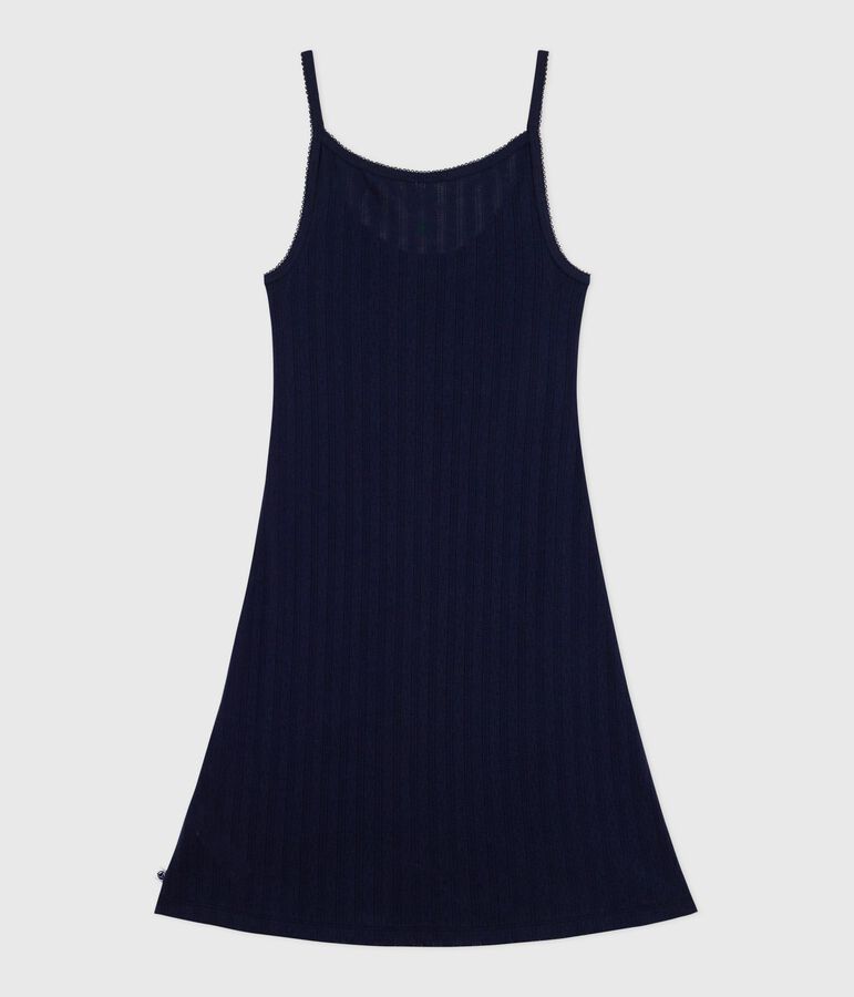 Nuisette femme en coton ajour&eacute; bleu SMOKING