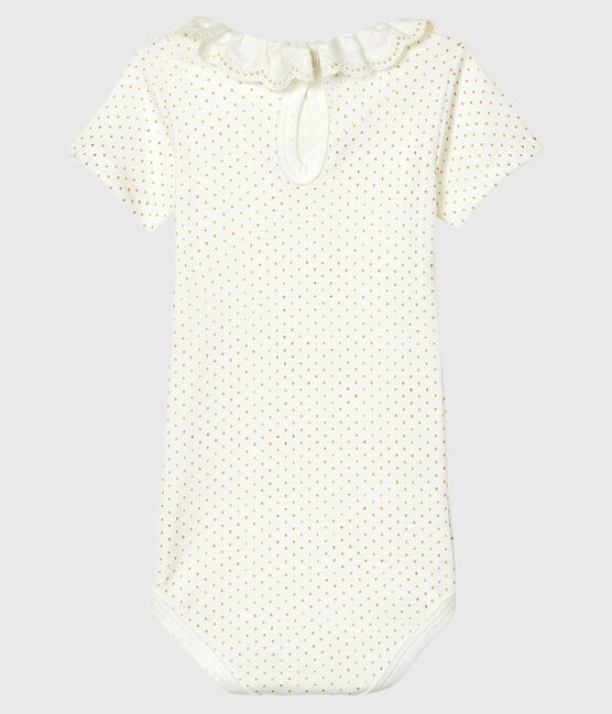 Body bébé fille à collerette blanc MARSHMALLOW/jaune OR