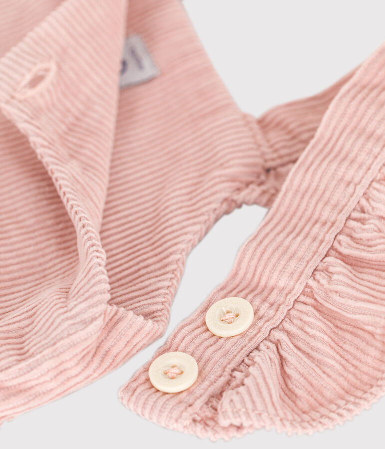 Salopette en velours b&eacute;b&eacute; rose SALINE