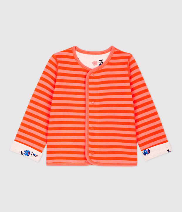 Cardigan r&eacute;versible  b&eacute;b&eacute;. orange/orange