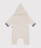 Combinaison longue ouatinée à capuche en coton bébé beige MONTELIMAR CHINE