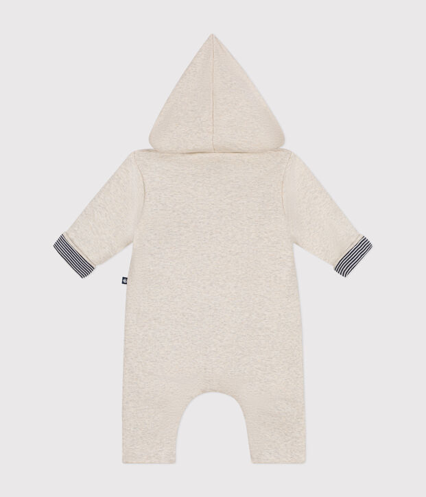 Combinaison longue ouatin&eacute;e &agrave; capuche en coton b&eacute;b&eacute; beige