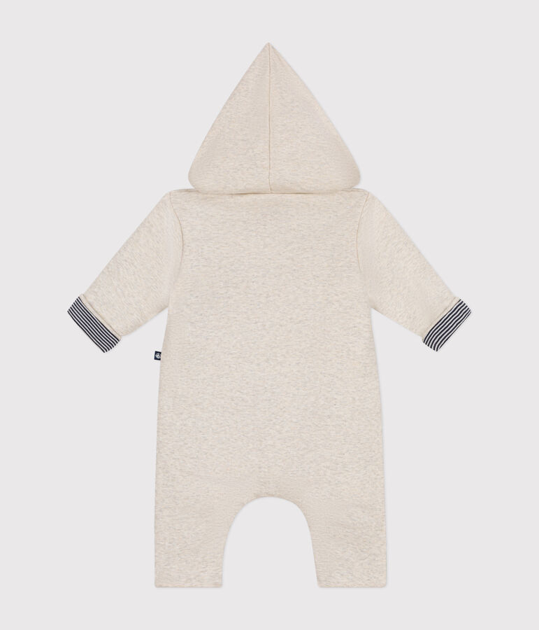 Combinaison longue ouatin&eacute;e &agrave; capuche en coton b&eacute;b&eacute; beige MONTELIMAR CHINE