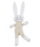 Doudou lapin hochet bébé mixte beige PERLIN/blanc MARSHMALLOW