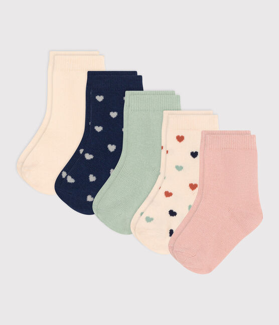 5 paires de chaussettes en coton cœurs bébé variante 1
