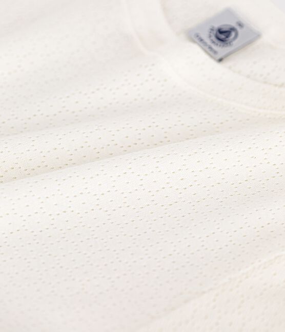 Tee-shirt L'ICONIQUE en coton ajouré Femme blanc MARSHMALLOW