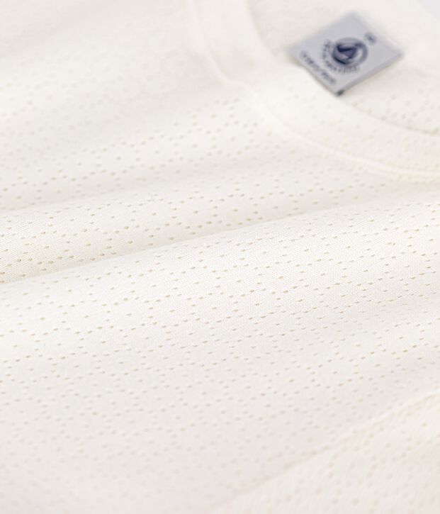 Tee-shirt L'ICONIQUE en coton ajour&eacute; Femme blanc